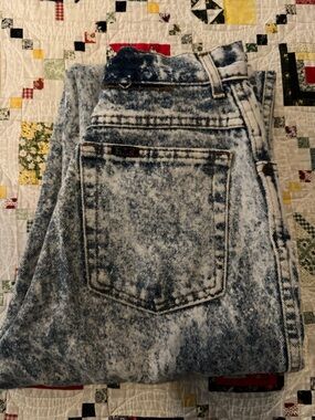 Vintage h.i.s. Straight Leg Acid Wash Jeans - Light Blue